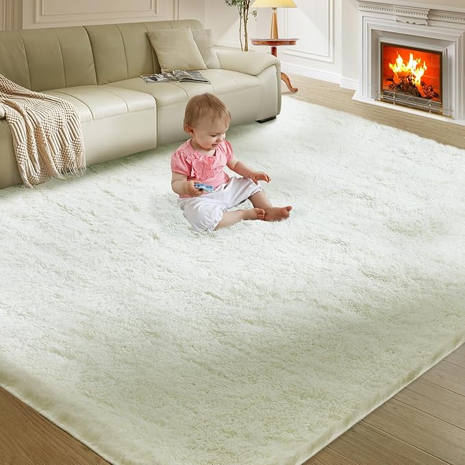 Ultra Soft Rug for Living Room, 9X12 Fluffy Shag Area Rug for Bedroom, Modern by Fairblink
