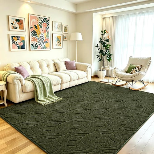 6x9 Olive Green Washable Area Rug by VisittheFlagover