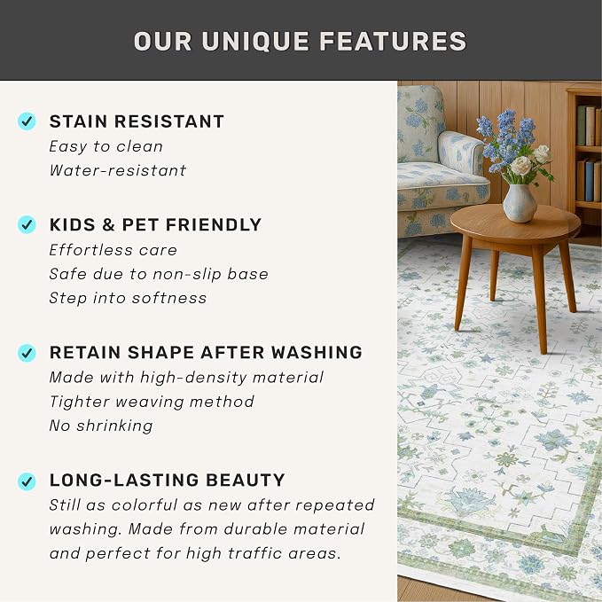 Light Grey 3x5 Large Boho Bathroom Rug - Image 7
