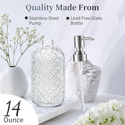 14 Oz Refillable Glass Soap Dispenser - Image 3
