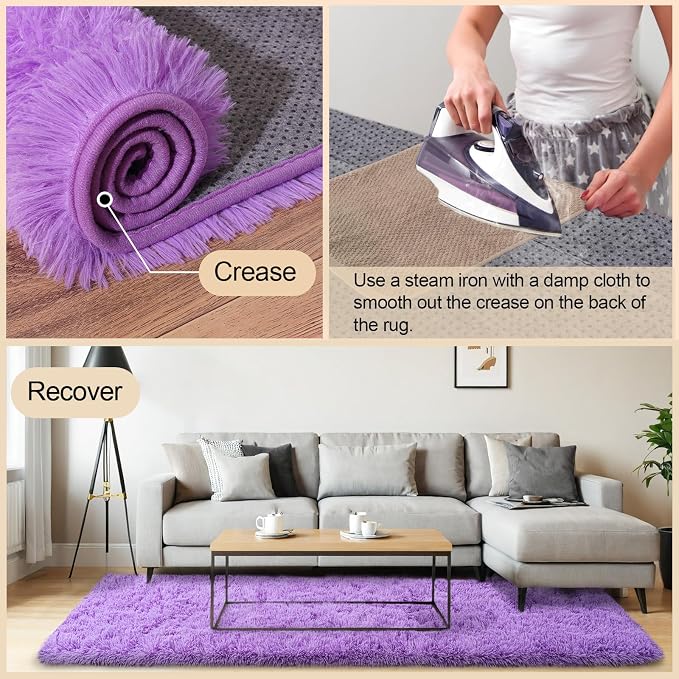 Mugorn 2x3 Rugs for Bedroom, Fluffy Area Rugs for Living Room, Soft Shag Kids - Image 5