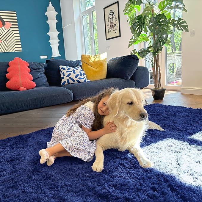 OLANLY 2x2 Machine Washable Small Rug, Soft Fluffy Shaggy Throw Rug - Image 5