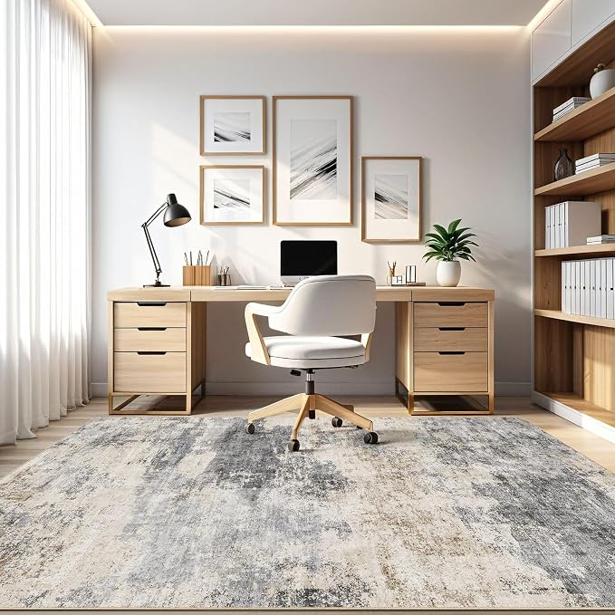 8x10 Area Rugs Living Room: Washable Large Abstract Modern Soft Rug Stain - Image 8