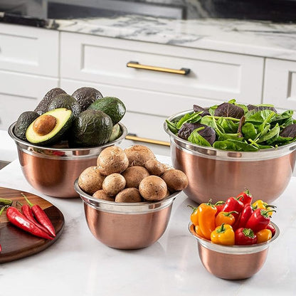 Stainless Steel Mixing Bowls-4 Pc set- Stackable Nesting Bowls - Image 2