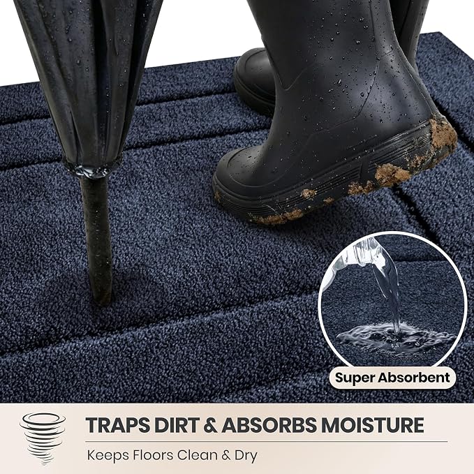 PURRUGS Dirt Trapping Door Mat 24" x 35.5", Non-Slip/Skid Machine Washable - Image 2