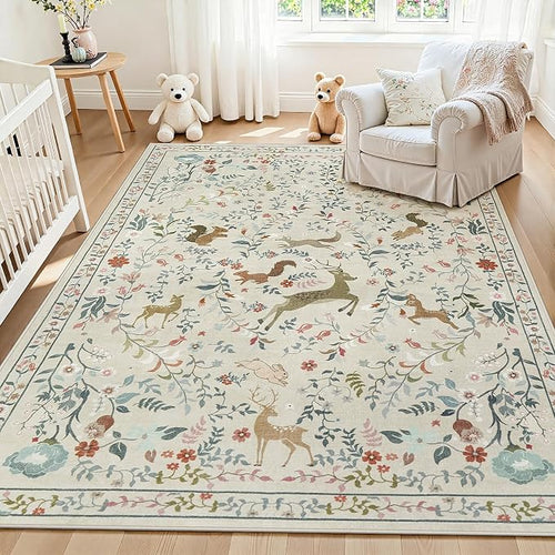 6x9 Area Rugs Washable Rug: Large Boho Living Room Rug Soft Non-Slip Low Pile by Yidanamy