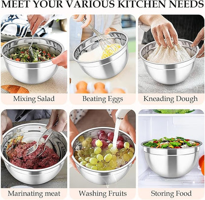 TeamFar Mixing Bowls, for Food Cooking Baking Storing, Khaki - Image 6