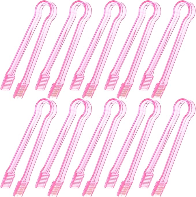 10 Pcs Plastic Buffet Serving Tongs, 6.3 Inches by Hmxpls