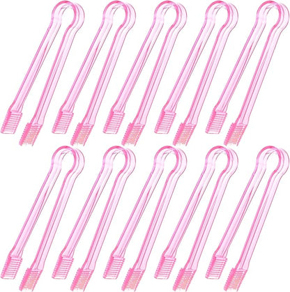 10 Pcs Plastic Buffet Serving Tongs, 6.3 Inches by Hmxpls