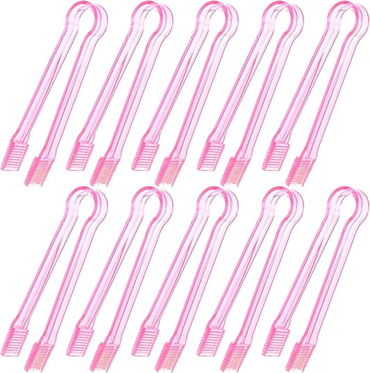 10 Pcs Plastic Buffet Serving Tongs, 6.3 Inches by Hmxpls
