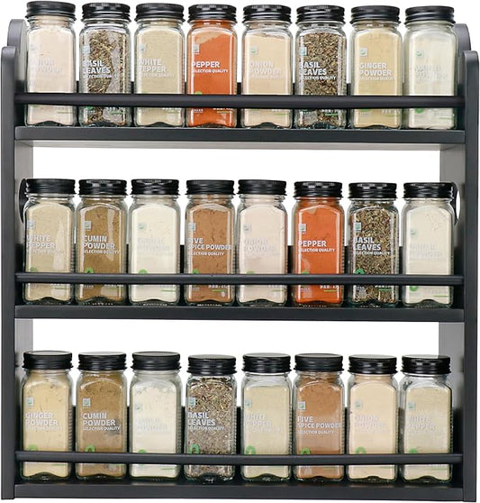 3 Tier Bamboo Spice Rack, Spice Rack Organizer, Seasoning Jars Rack Shelf Spice by Thalomely