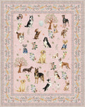 Pink Dogs Area Rugs 9x12 Living Room Washable Rug, Non Slip Floral Low Pile by WelcometoBabovid