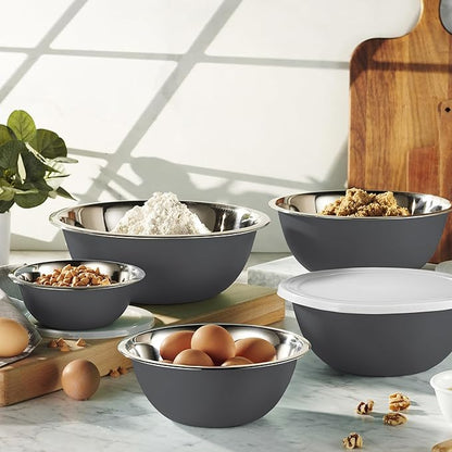 WHYSKO Stainless Steel Mixing Bowl Set, 10 Piece Stainless Steel Mixing Bowls - Image 2