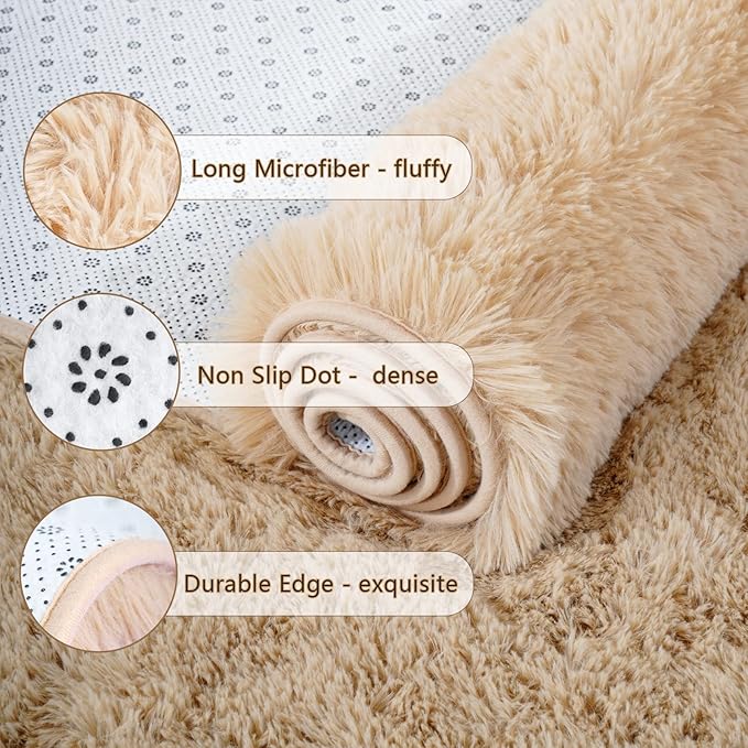 Chicrug Soft Runner Rug for Bedroom Living Room Plush Fluffy Rug 2x4 Feet - Image 6