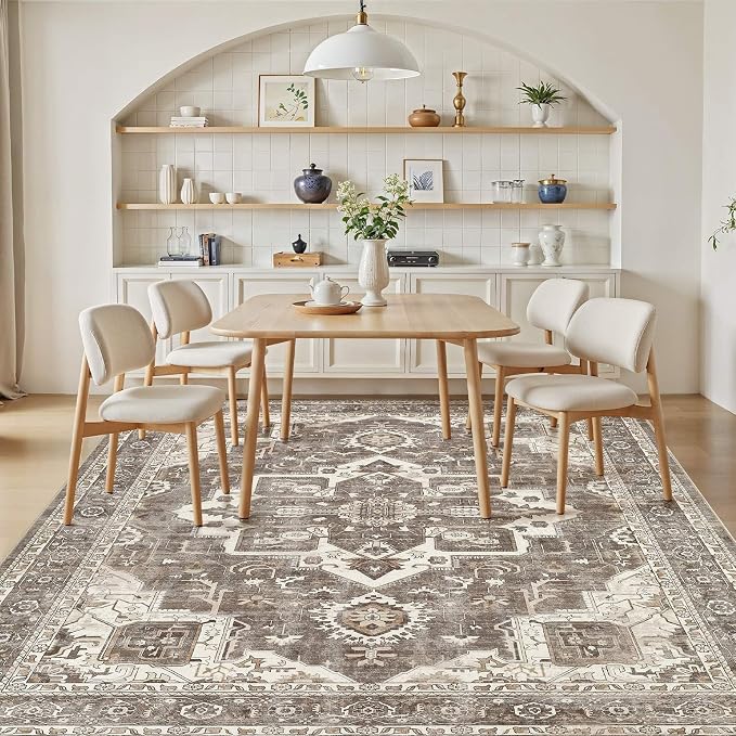 7x9 Washable Area Rugs for Living Room, Large Rug Non Slip Backing Vintage - Image 6