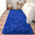 Soft Runner Rugs for Bedroom Hallways, 2 Packs 2x6 Royal Blue Fluffy Shag Throw by Ailyei