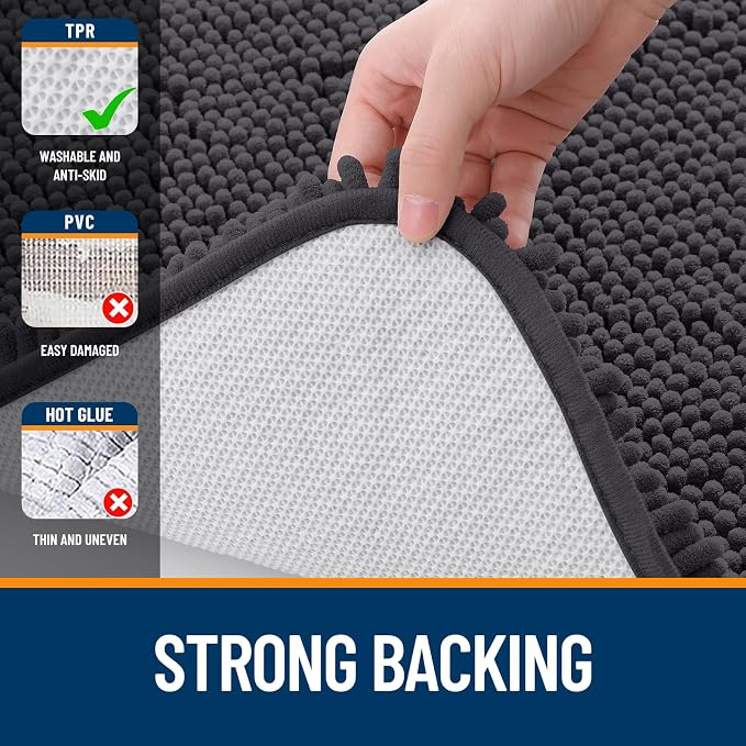 OLANLY Large Bathroom Rugs 40x24, Extra Soft Absorbent Chenille Bath Rugs - Image 6