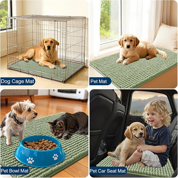 OLANLY Dog Door Mat for Muddy Paws 47x17, Ultra Absorbent Chenille Mud Doormat - Image 7