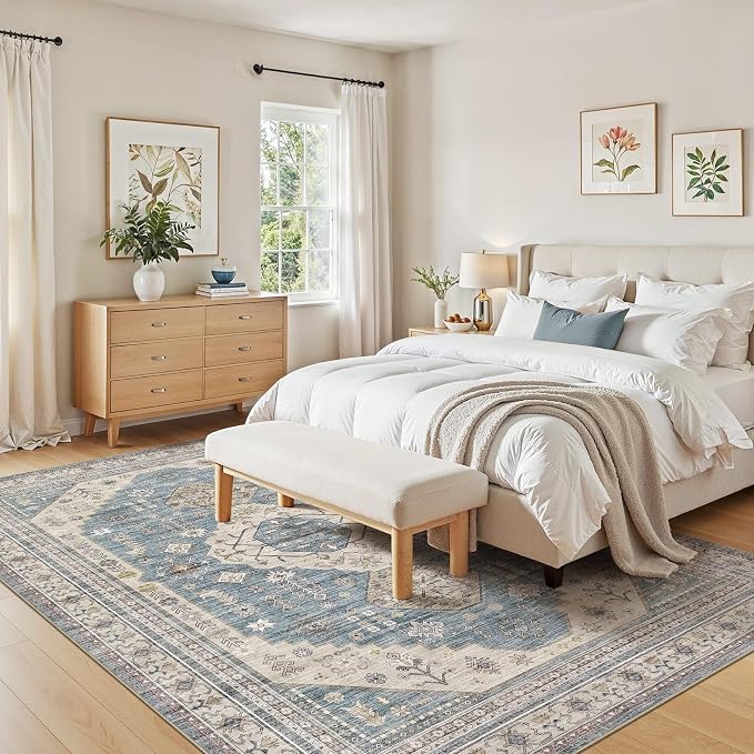 7x9 Washable Area Rug, Large Rugs - Image 5
