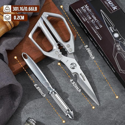 Huusk Kitchen Scissors and Potato Peelers Set, Stainless Steel Cooking Shears - Image 6