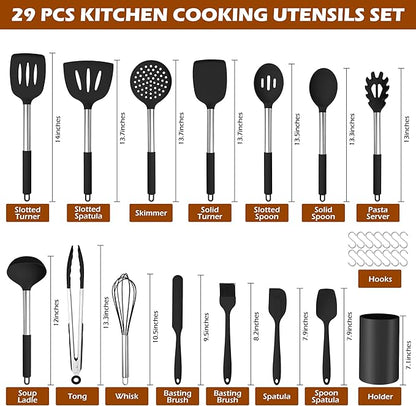 HaWare 29 PCS Silicone Cooking Utensils Set, Heat Resistant Kitchen Utensils Set - Image 2