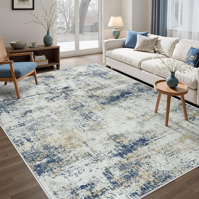 Washable Rug 6x9 Area Rugs: Soft Large Living Room Rug by Tosuoka