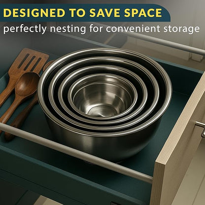 Baker's Signature Stainless Steel Mixing Bowls - Image 7