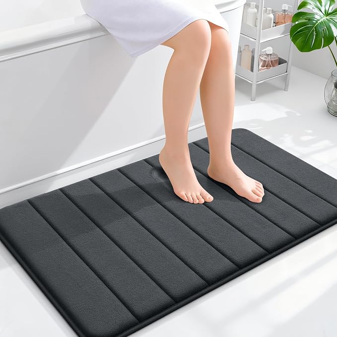 OLANLY Memory Foam Bath Mat 35x24, Super Soft Absorbent Bathroom Rugs, Quick Dry by OLANLY