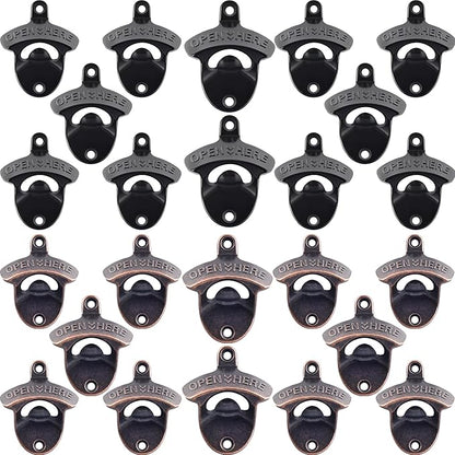 24 PCS Bulk Beer Bottle Opener Wall Mount Rustproof by Wallmountedbottleopener