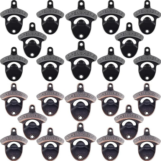 24 PCS Bulk Beer Bottle Opener Wall Mount Rustproof by Wallmountedbottleopener