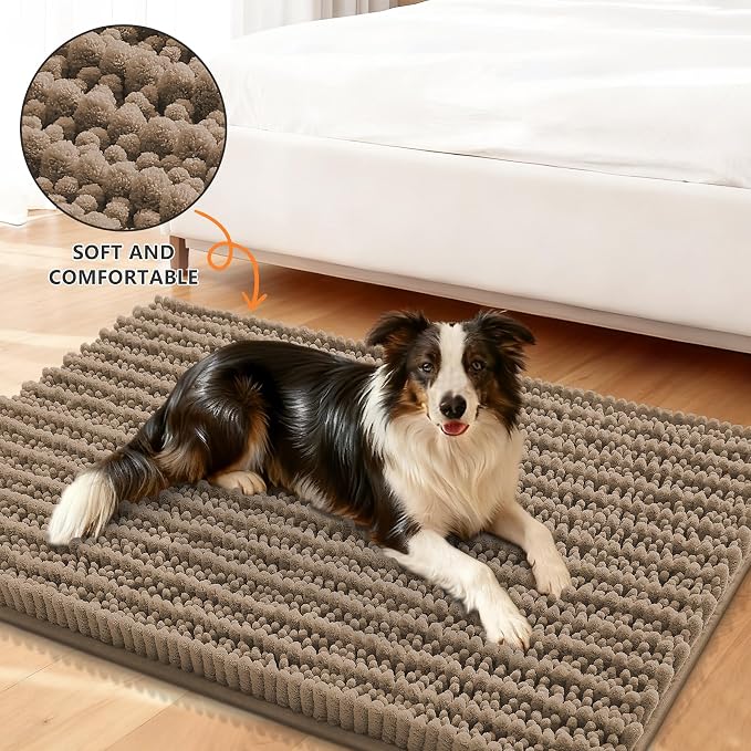 Smiry Dog Door Mat for Muddy Paws 40x32, Absorbent Dirt Trapper, Non-Slip - Image 2