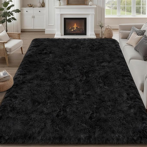8x10 Area Rugs for Living Room Bedroom: Ultra Soft Fluffy Shag Rug Upgrade by Luxturiy