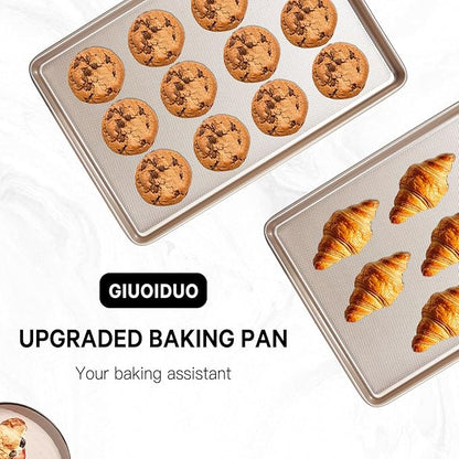 GIUOIDUO 2 Pack Half Sheet Baking Pans, Commercial Quality Baking Sheet Pan Set - Image 5
