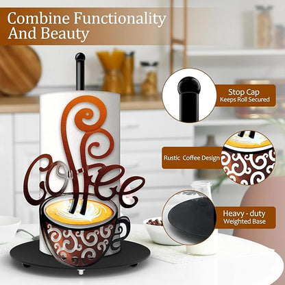 Hexagram Coffee Paper Towel Holder, Coffee Kitchen Bar Decor, Retro Decor - Image 3