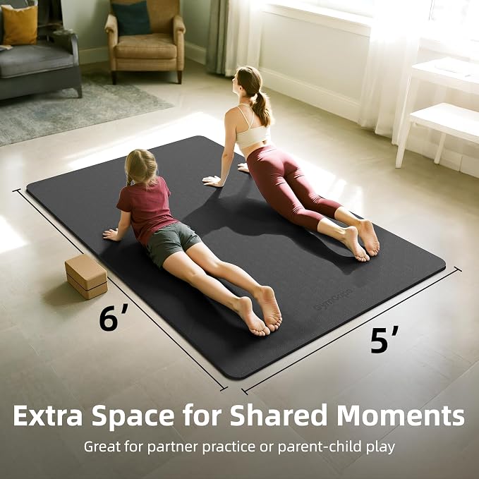 Extra Large Yoga Mat – 72"x48" or 78"x57", 1/4"–1/2" Thick Mat - Image 3
