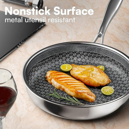 Non Stick Frying Pans with lid, 12 inch Hybrid Frying Pans Nonstick, non stick - Image 4