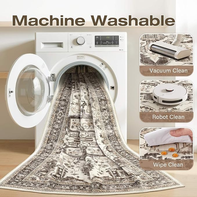 Washable 5x7 Area Rug for Living Room - Image 2
