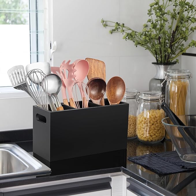 ALELION Black Kitchen Utensil Holder - Image 4