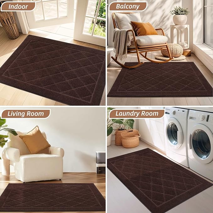 BEQHAUSE Dirt Trapper Door Mat 20" x 32", Doormat Non-Slip Entryway Rugs - Image 8