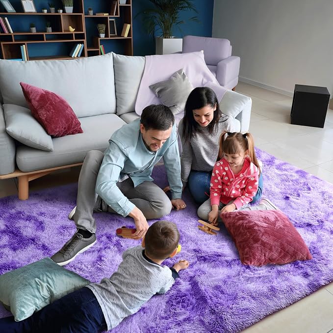 AROGAN Soft Rainbow Area Rugs for Girls Room 4x6 Feet, Fluffy Girls Bedroom Rugs - Image 6
