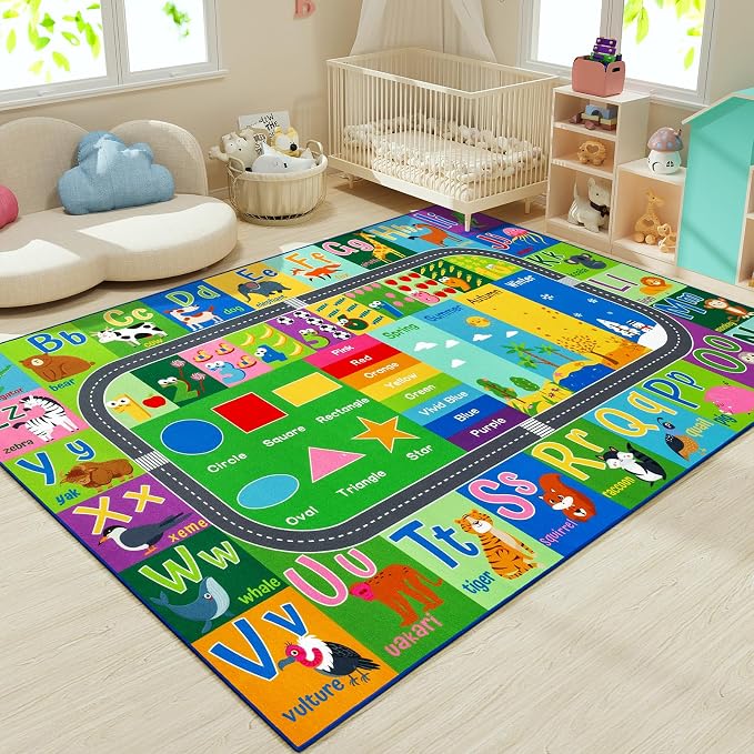 HOMORE Kids Educational Rug, 5x7 Kids Collection Area Rug - Image 4