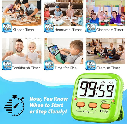 2 Pack Digital Timer for Kids, Magnetic Kitchen Timers for Cooking, Oven Baking - Image 7