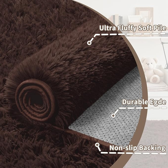 8x10 Area Rug for Living Room: Ultra Soft Fluffy Rug Modern Large Thicked Shag - Image 7