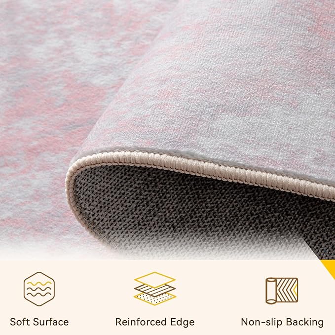 RELEANY Washable Area Rugs Square 7ft Non-Slip Modern Abstract Soft - Image 4