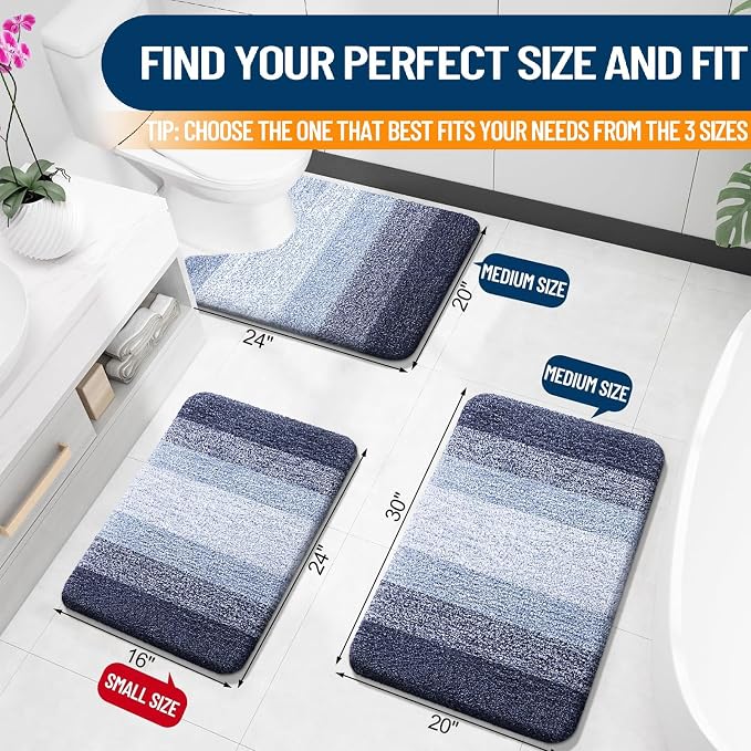 OLANLY Large Bathroom Rugs Mat 44x32, Extra Soft Absorbent Microfiber Bath Rugs - Image 2