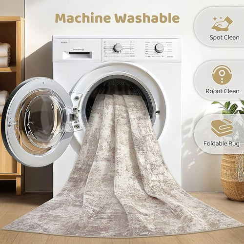 7x9 Area Rug Living Room: Washable Large Abstract Soft Rugs Stain Resistant - Image 2