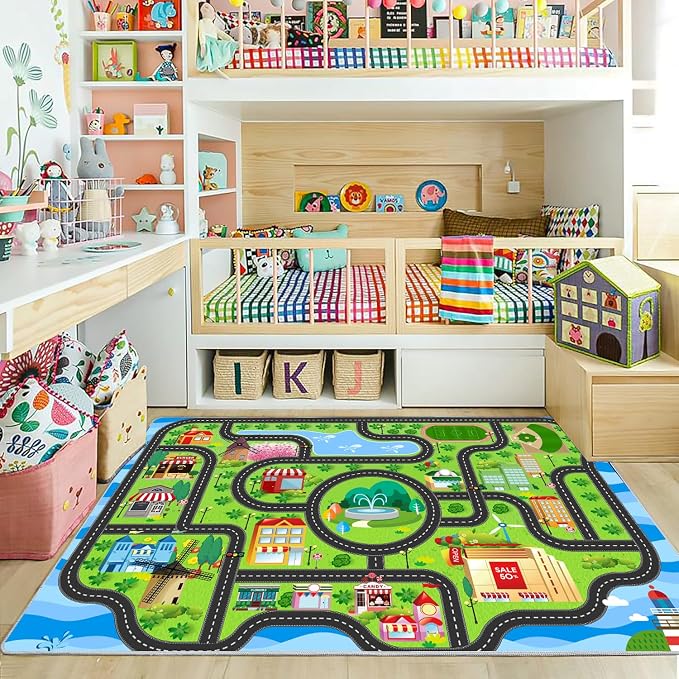 Kids Car Rug, soft low-pile surface, non-slip backing, large size - Image 7