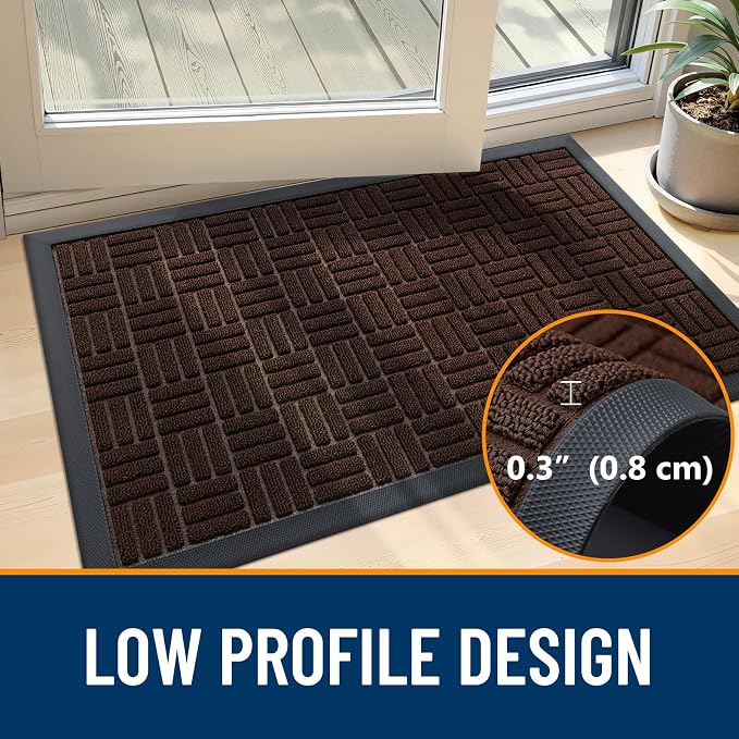 OLANLY Front Door Mat Outside Entrance 29.5x17, Heavy Duty Sturdy Natural - Image 6