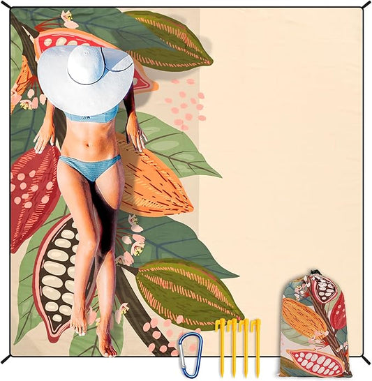 HIHOHO Beach Blanket Waterproof Sandproof Extra Large Beach Mat 79" X by HIHOHO