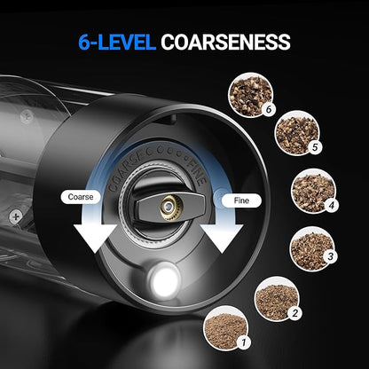 ThermoMaven Electric Salt and Pepper Grinder Set, 110ml Larger Rechargeable - Image 4